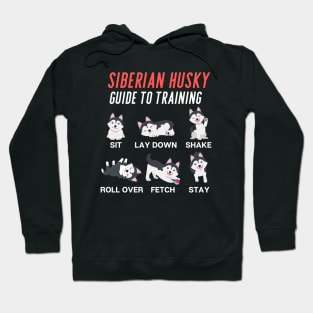 siberian husky guide to training-black and white husky dog Hoodie